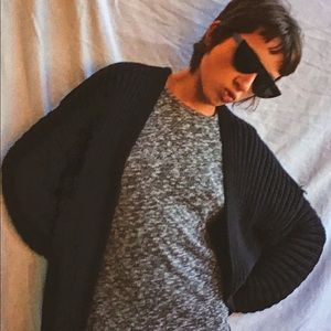 Simple grey midi dress.